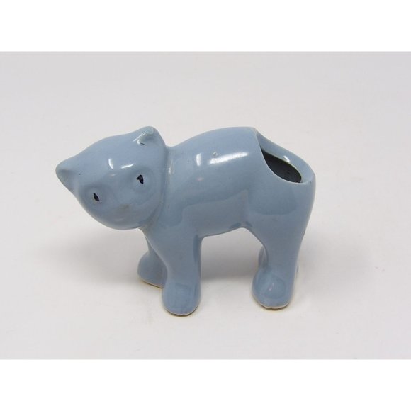 Vintage Blue Cat Planter Vase 4" H x 5" W x 2" D Great for Succulents - Picture 1 of 10